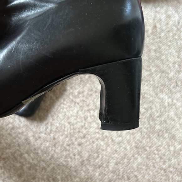 Vintage leather Enrico Antinori square toe square heel calf high boots 39.5 - Picture 5 of 9